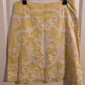 Boden yellow appliquéd skirt 12R, good used condition